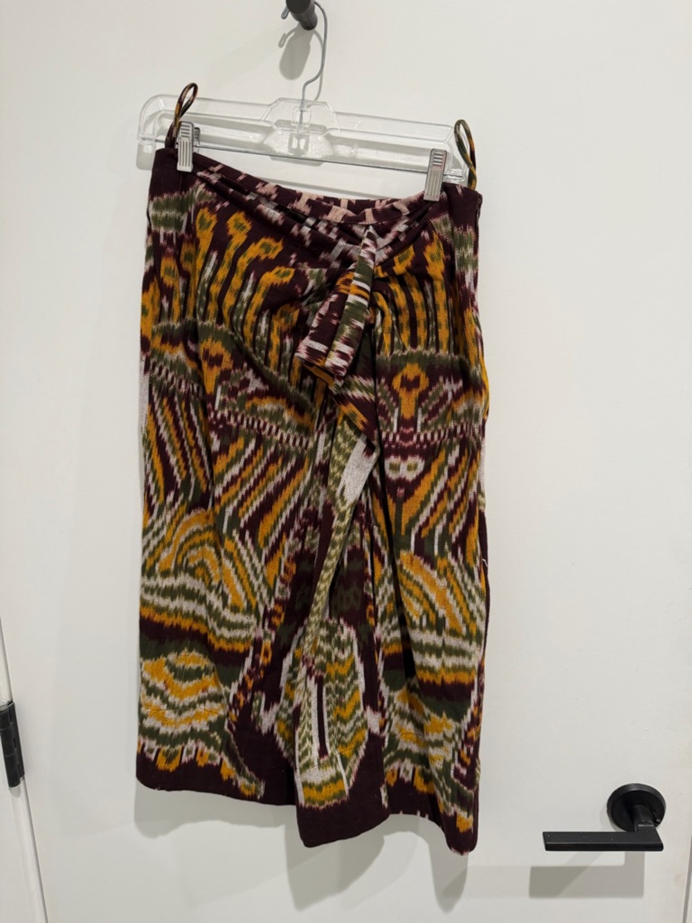 Ulla Johnson Maroon and Cream Patterned Knit Skirt